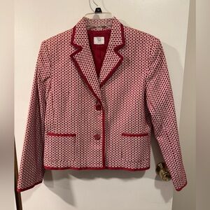 Apt. 9 Women’s Red and Cream Blazer Size Small/Medium